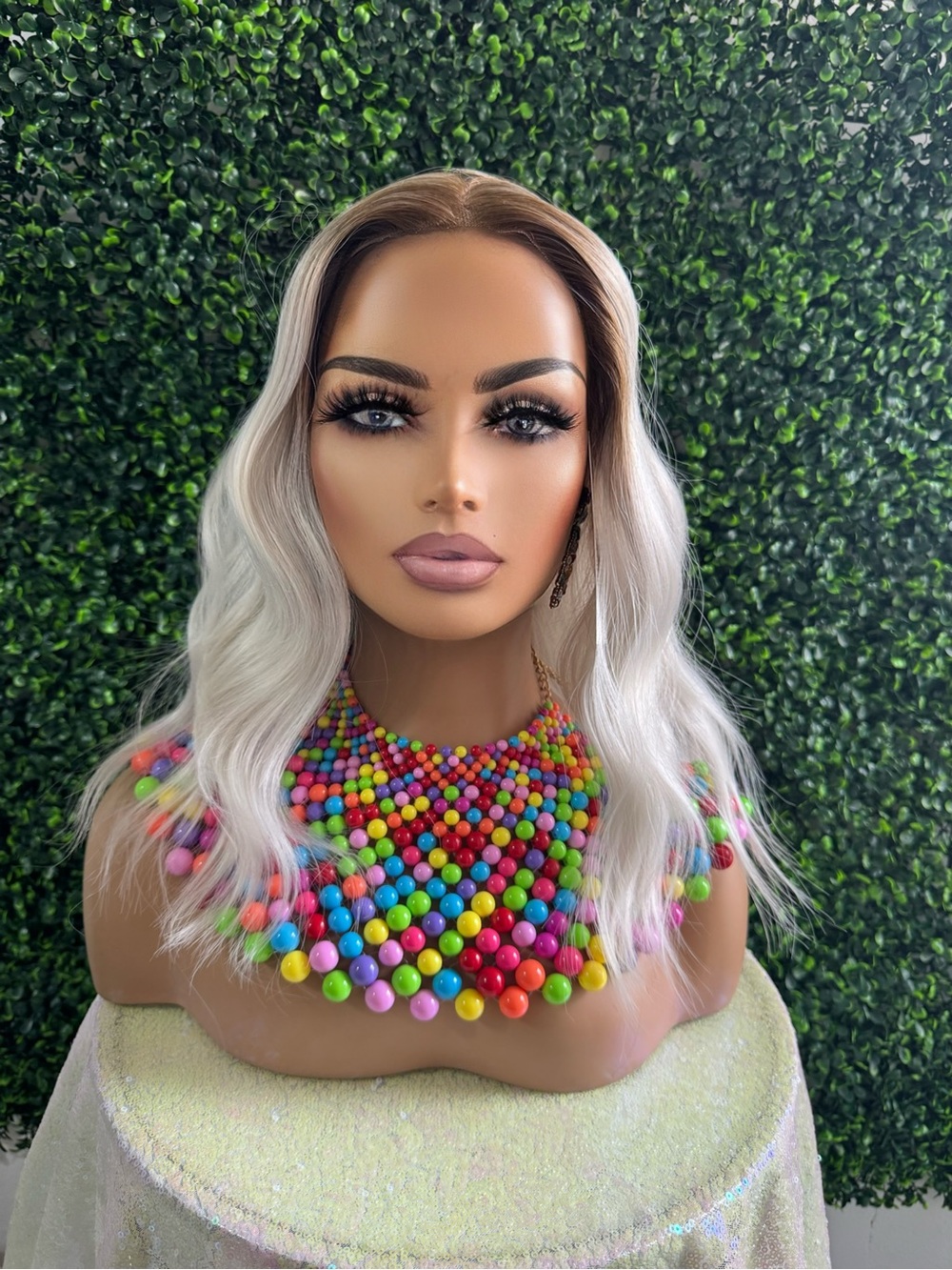 Stylish Blonde Ombre Wig - White Blonde Hair